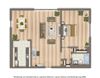 clarence house 1 bedroom apartment floor plan rendering